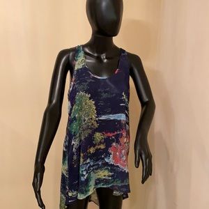 Sheer lily white racerback tank blouse